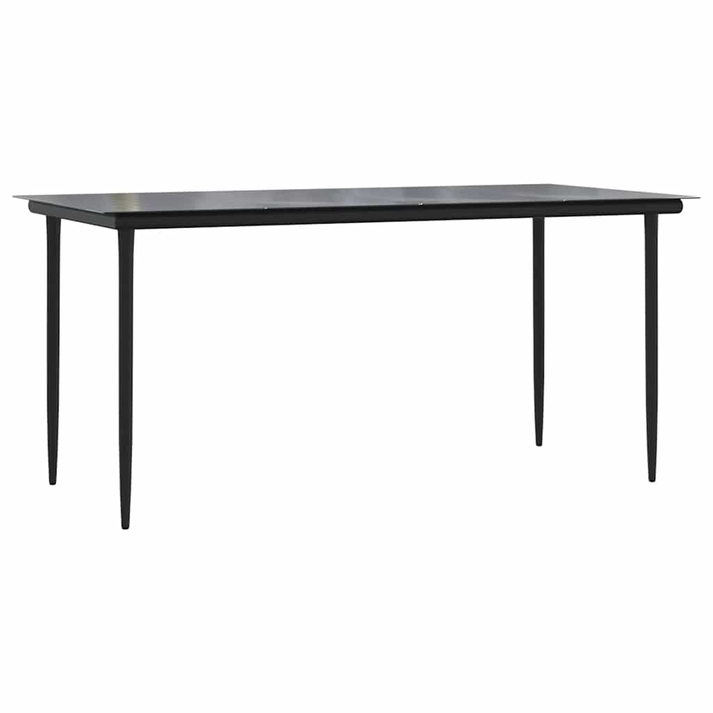 5 Piece Garden Dining Set Black