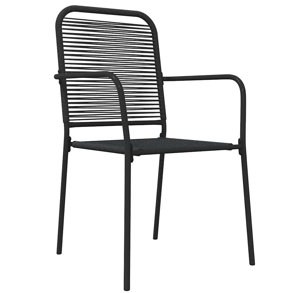 Garden Dining Set | Black | Cotton Rope | Medium | Stackable | Dining Set