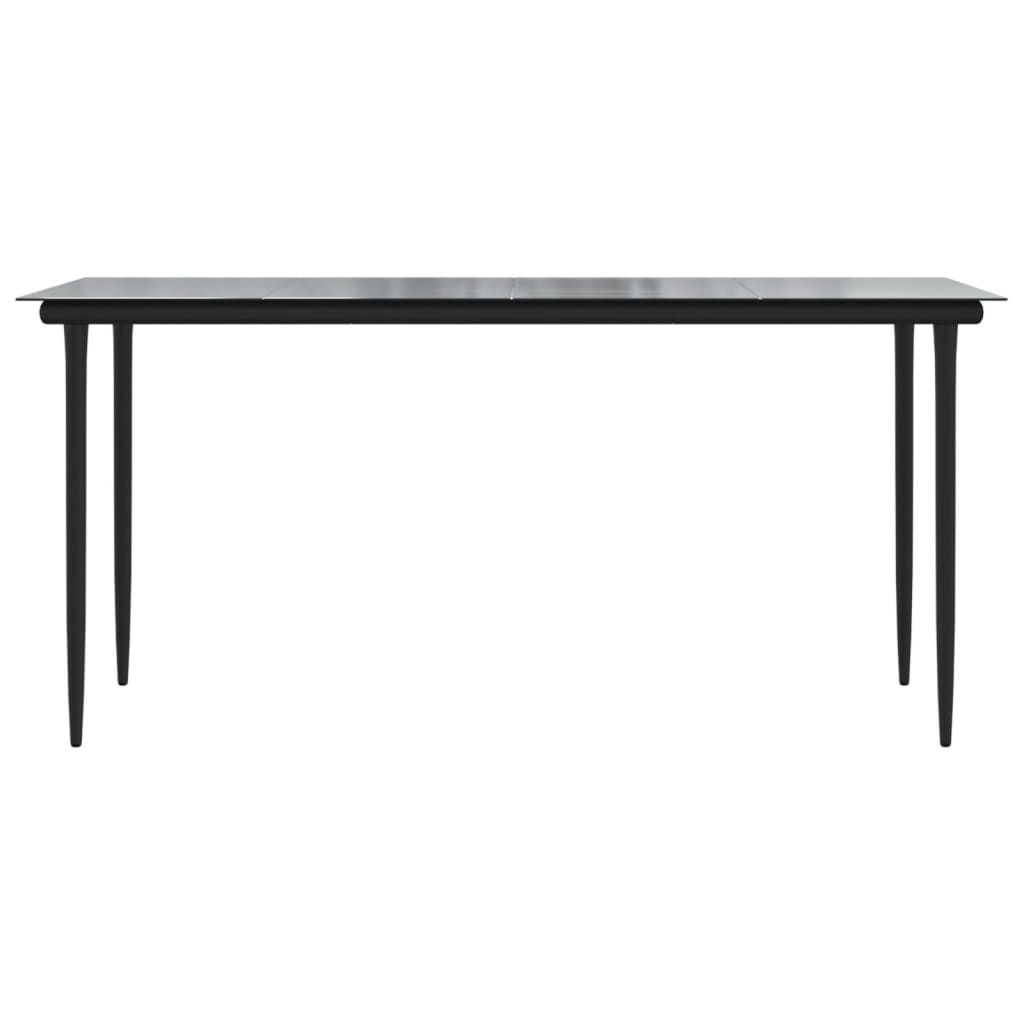 Garden Dining Set | Black | Powder-coated steel | Large |  Durable