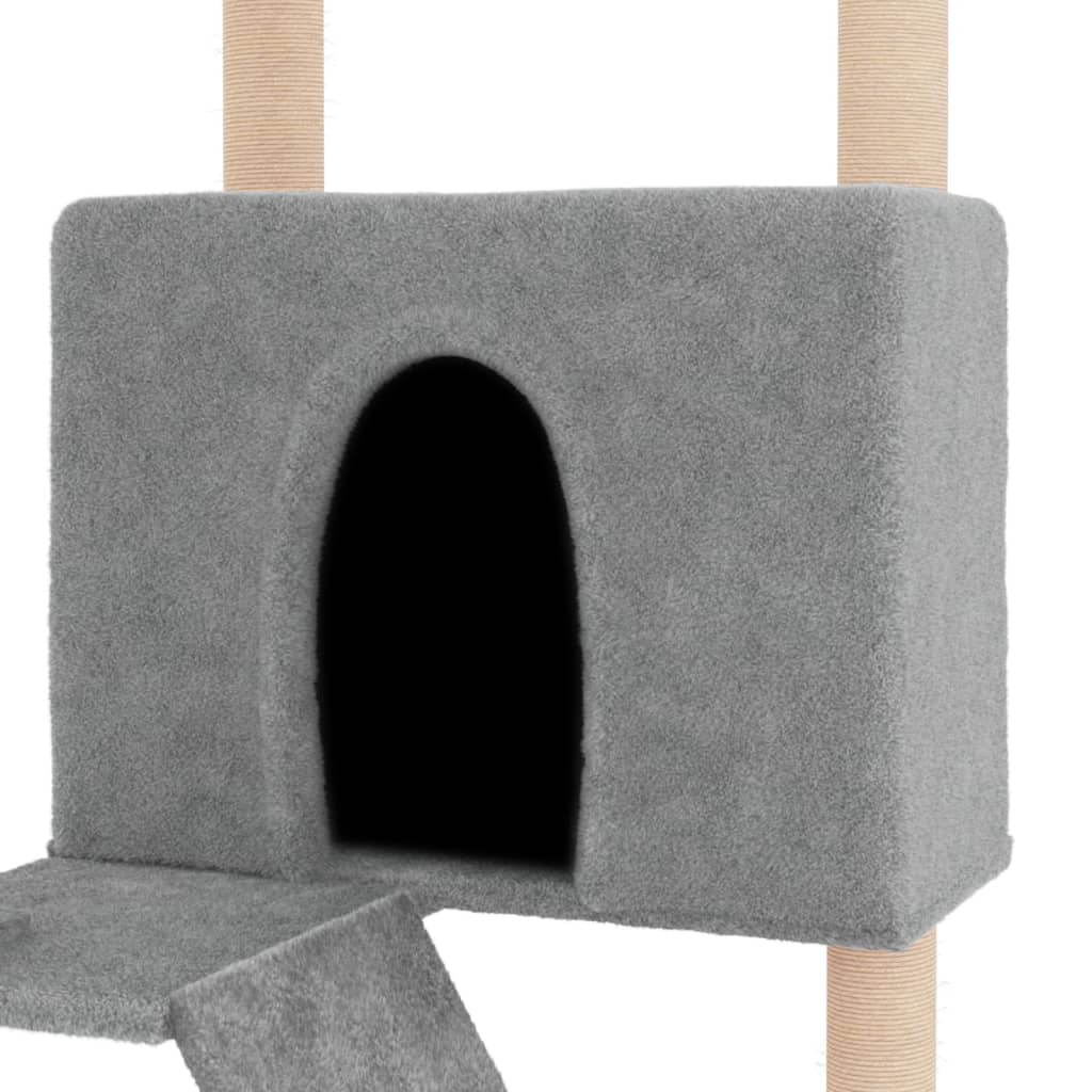 Cat Tree with Sisal Scratching Posts Light Grey 143 cm