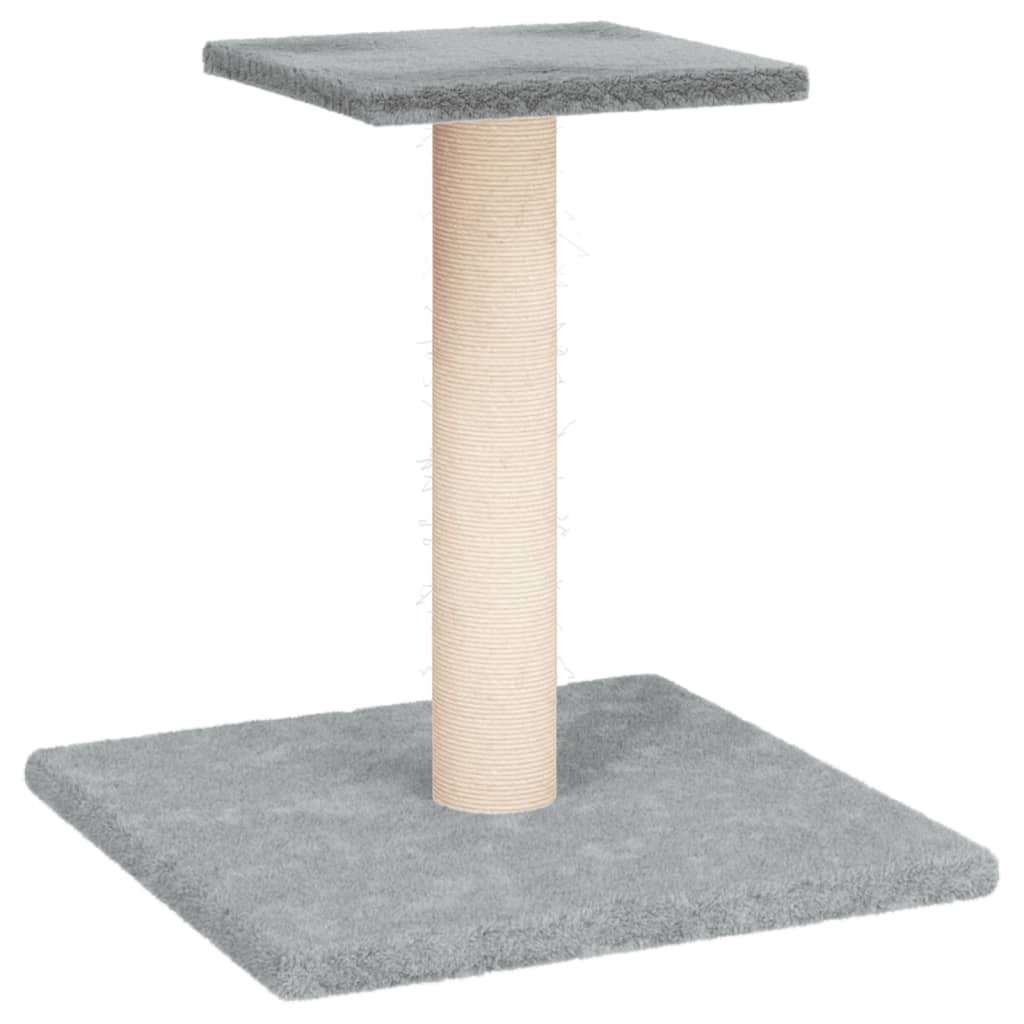 vidaXL Cat Scratching Post with Platform Light Grey 38 cm