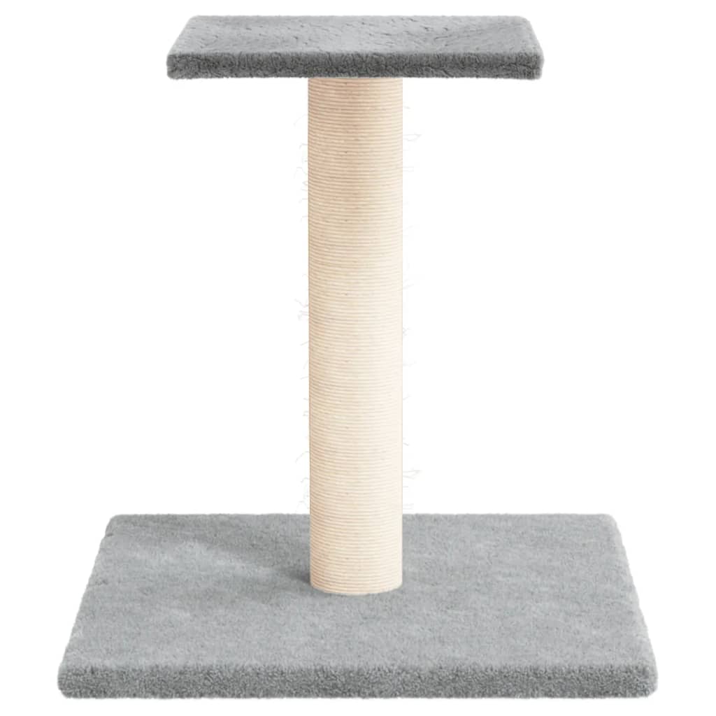 vidaXL Cat Scratching Post with Platform Light Grey 38 cm