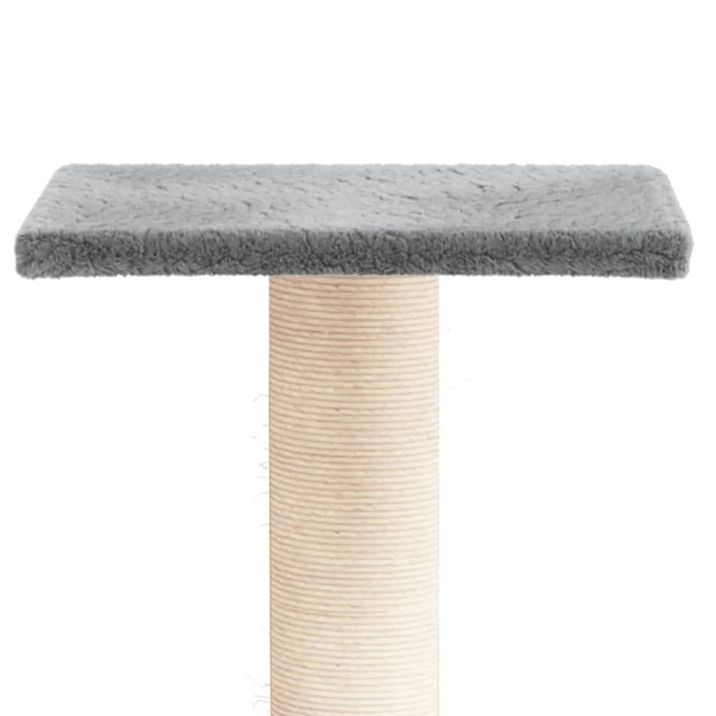 vidaXL Cat Scratching Post with Platform Light Grey 38 cm