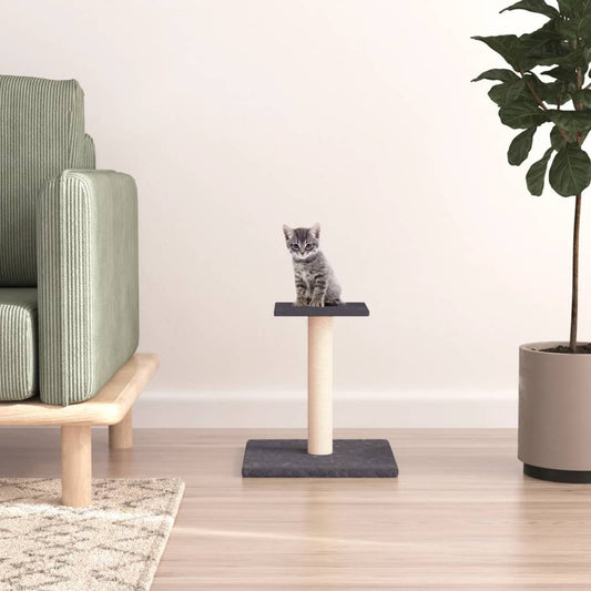 Cat Scratching Post with Platform Dark Grey 38 cm