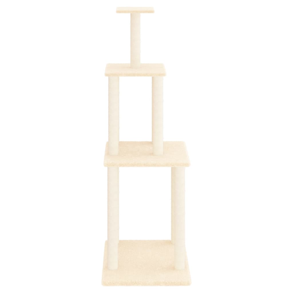 vidaXL Cat Tree with Sisal Scratching Posts Cream 149 cm