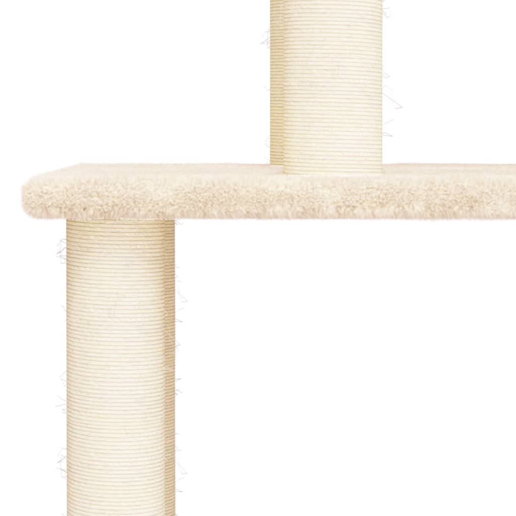 vidaXL Cat Tree with Sisal Scratching Posts Cream 149 cm