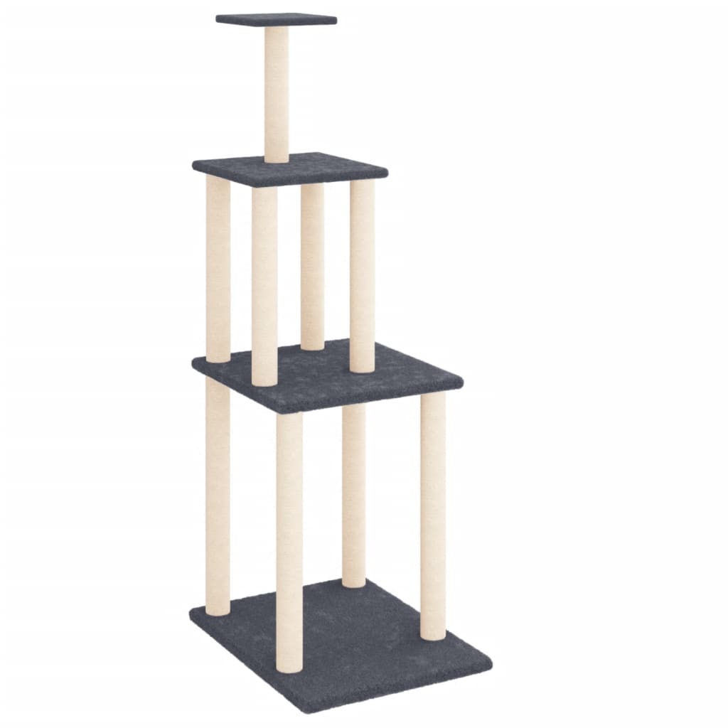 vidaXL Cat Tree with Sisal Scratching Posts Dark Grey 149 cm