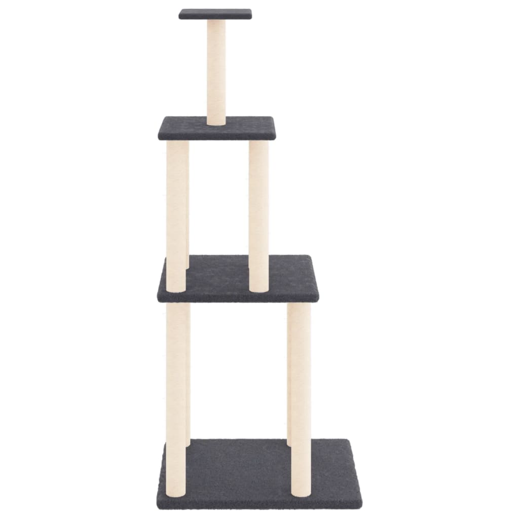 vidaXL Cat Tree with Sisal Scratching Posts Dark Grey 149 cm