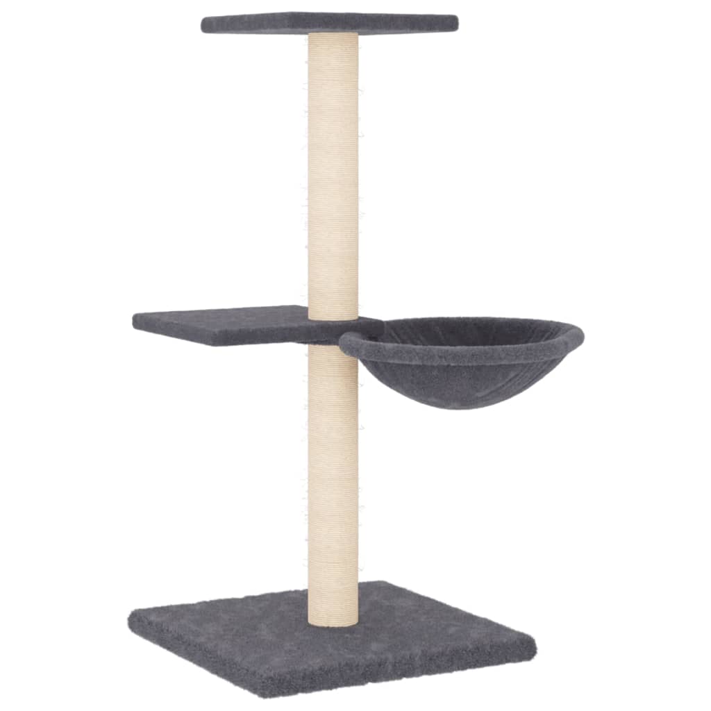 vidaXL Cat Tree with Sisal Scratching Posts Dark Grey 72 cm