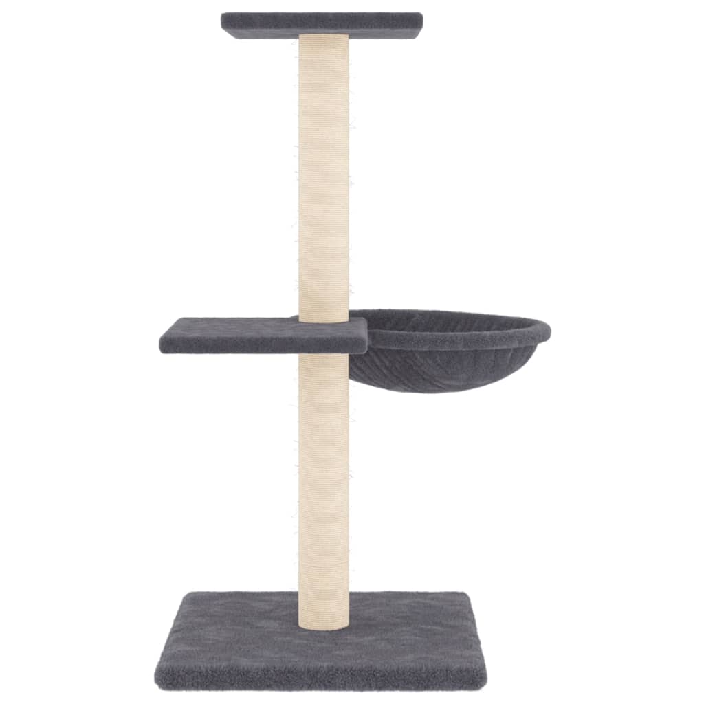 vidaXL Cat Tree with Sisal Scratching Posts Dark Grey 72 cm