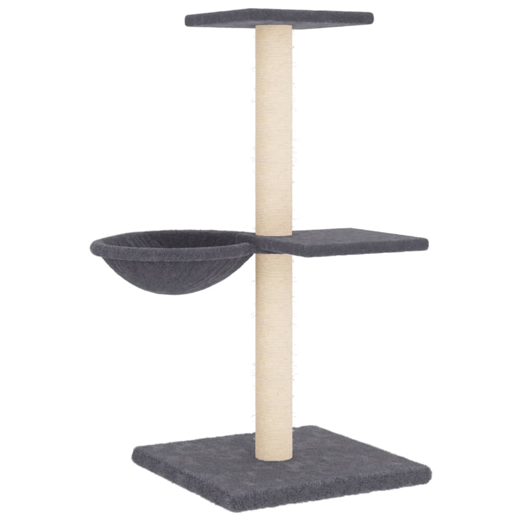 vidaXL Cat Tree with Sisal Scratching Posts Dark Grey 72 cm