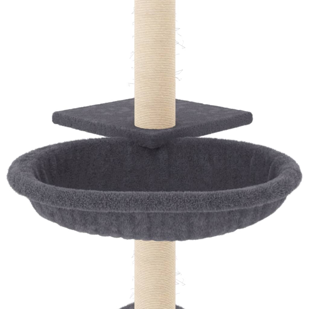 vidaXL Cat Tree with Sisal Scratching Posts Dark Grey 72 cm