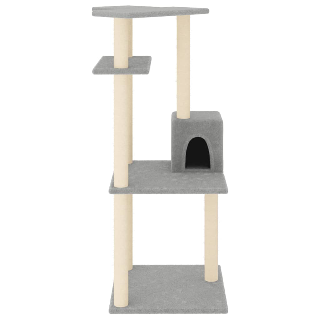 Cat Tree with Sisal Scratching Posts Light Grey 123 cm