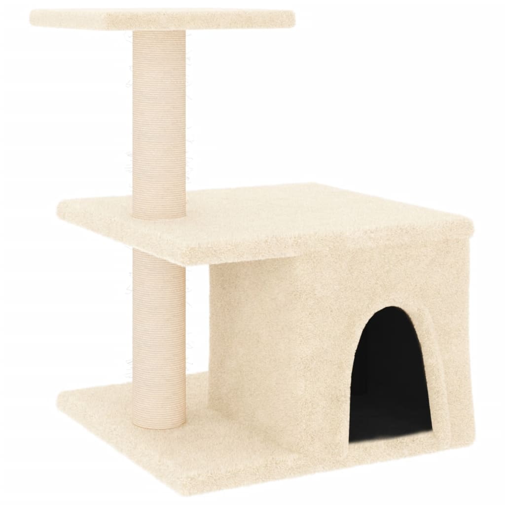 Cat Tree with Sisal Scratching Posts Cream 48 cm