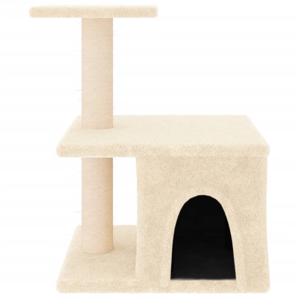 Cat Tree with Sisal Scratching Posts Cream 48 cm