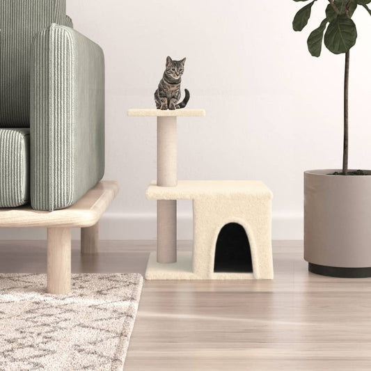 Cat Tree with Sisal Scratching Posts Cream 48 cm