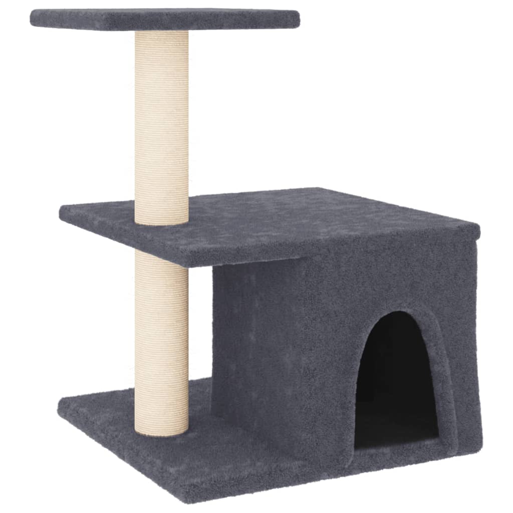 vidaXL Cat Tree with Sisal Scratching Posts Dark Grey 48 cm