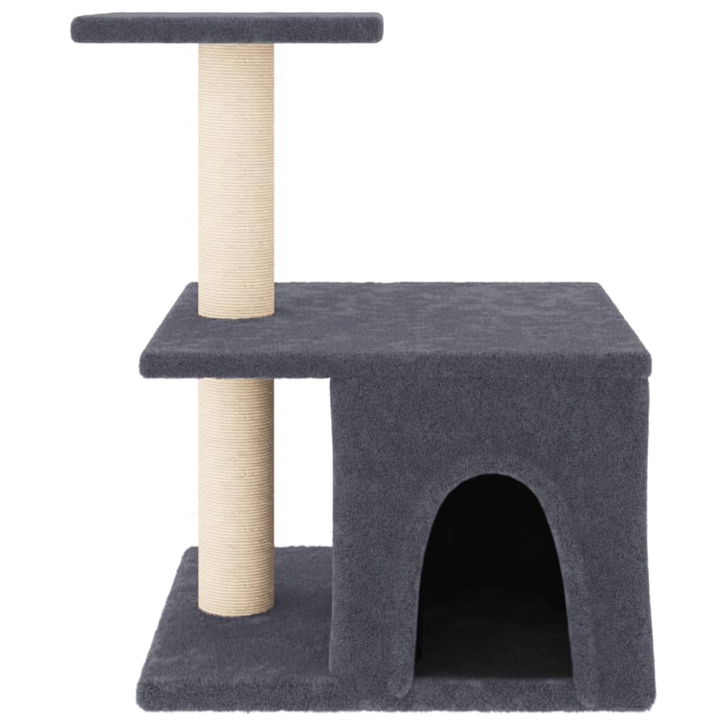 vidaXL Cat Tree with Sisal Scratching Posts Dark Grey 48 cm