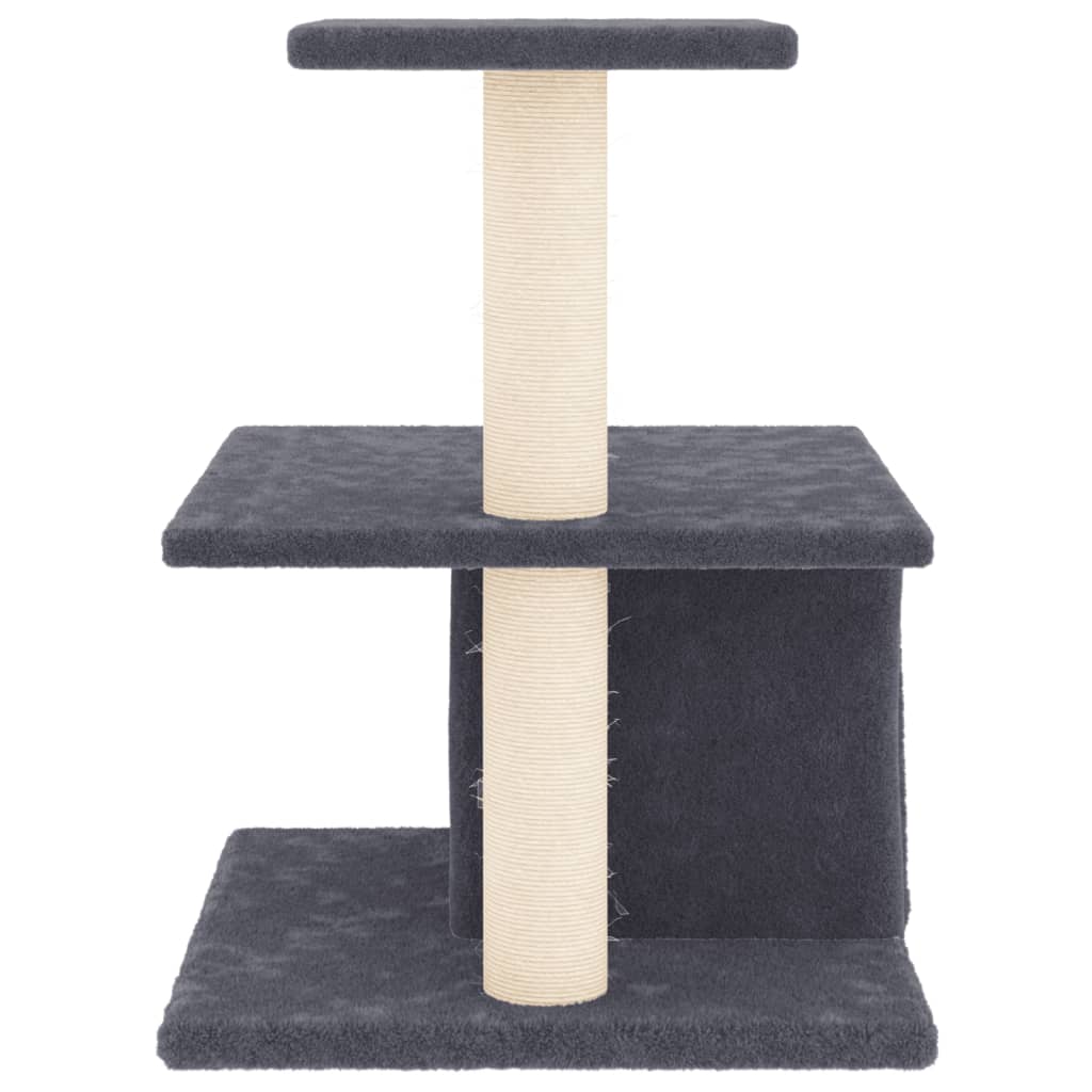 vidaXL Cat Tree with Sisal Scratching Posts Dark Grey 48 cm