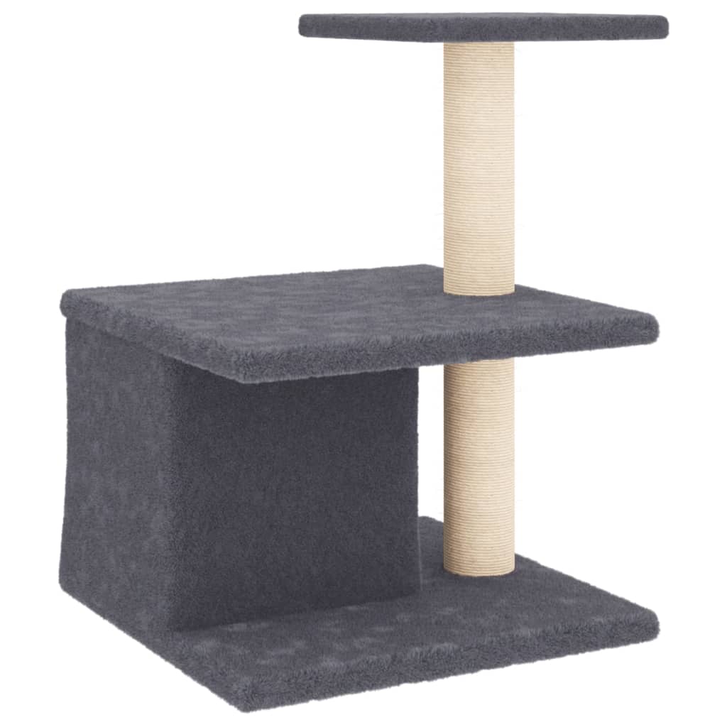 vidaXL Cat Tree with Sisal Scratching Posts Dark Grey 48 cm