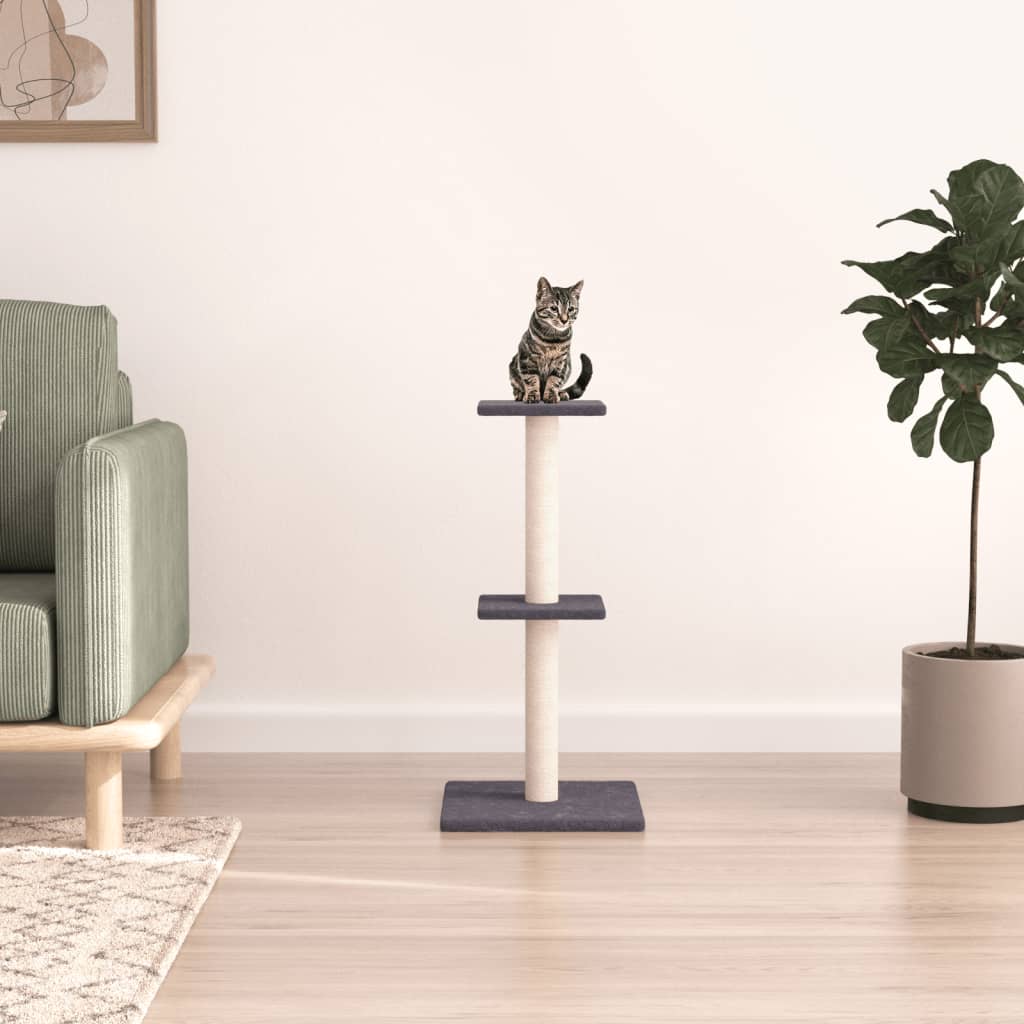 vidaXL Cat Tree with Sisal Scratching Posts Dark Grey 73 cm