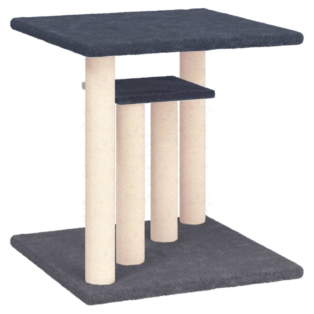 vidaXL Cat Scratching Posts with Platforms Dark Grey 50 cm