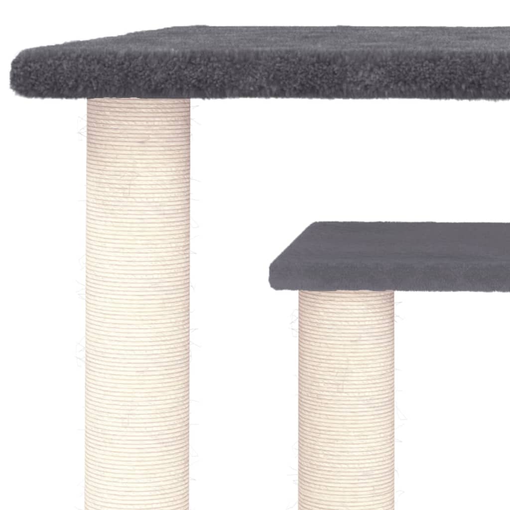 vidaXL Cat Scratching Posts with Platforms Dark Grey 50 cm