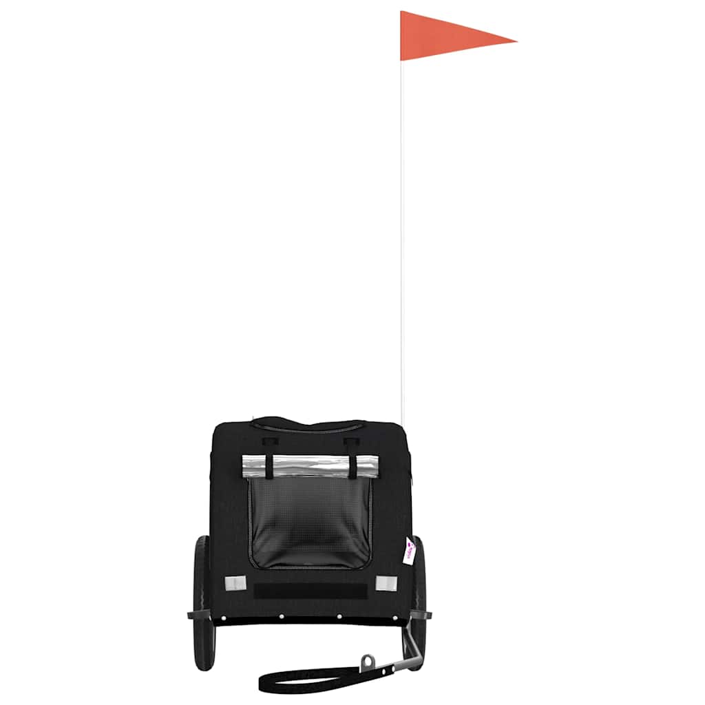 vidaXL Pet Bike Trailer Black Oxford Fabric and Iron