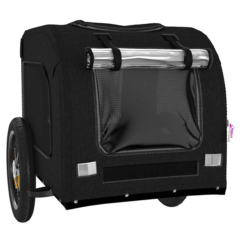 vidaXL Pet Bike Trailer Black Oxford Fabric and Iron