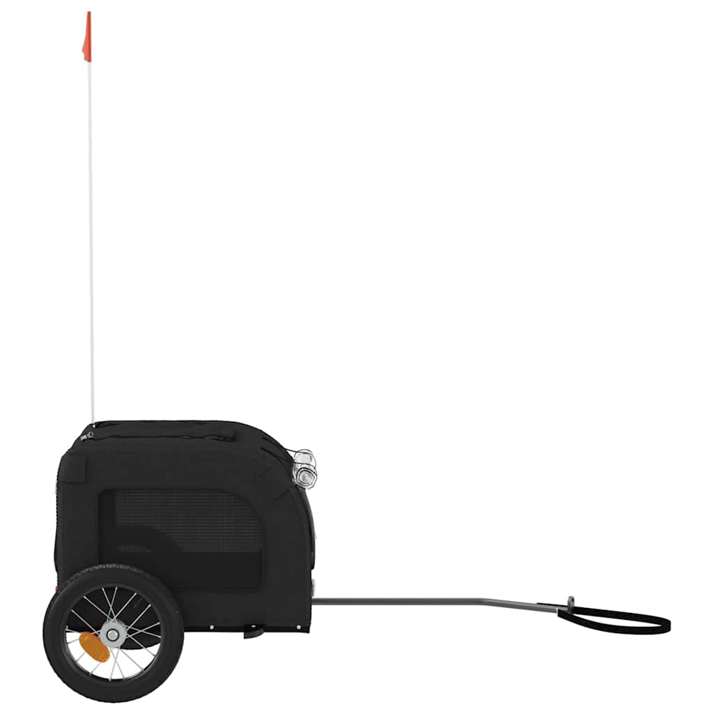 vidaXL Pet Bike Trailer Black Oxford Fabric and Iron
