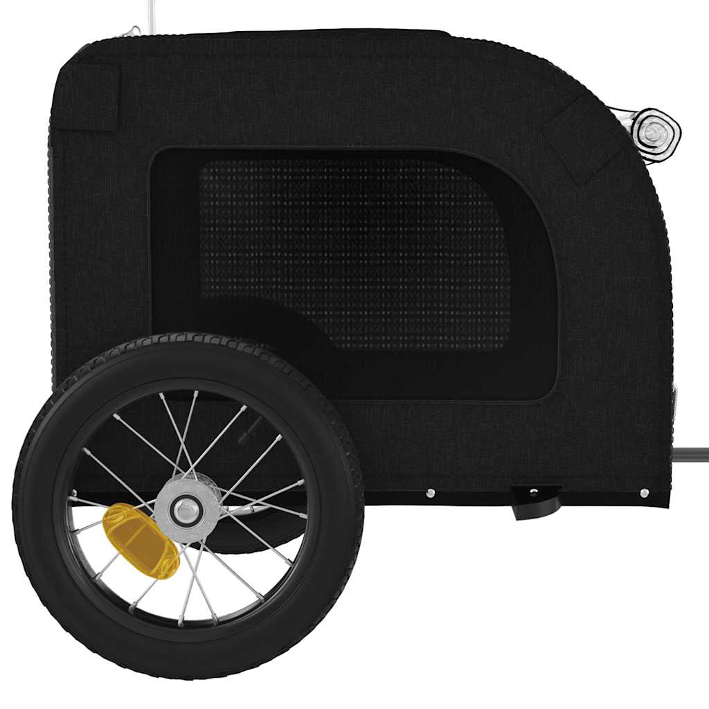 vidaXL Pet Bike Trailer Black Oxford Fabric and Iron