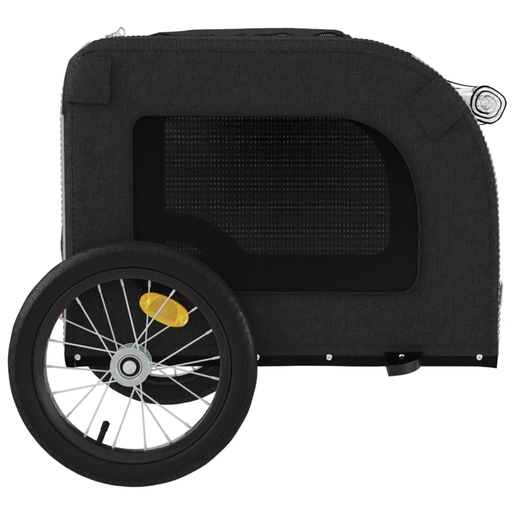 vidaXL Pet Bike Trailer Black and Grey Oxford Fabric and Iron