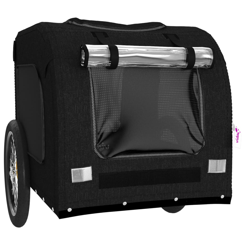 vidaXL Pet Bike Trailer Black Oxford Fabric and Iron