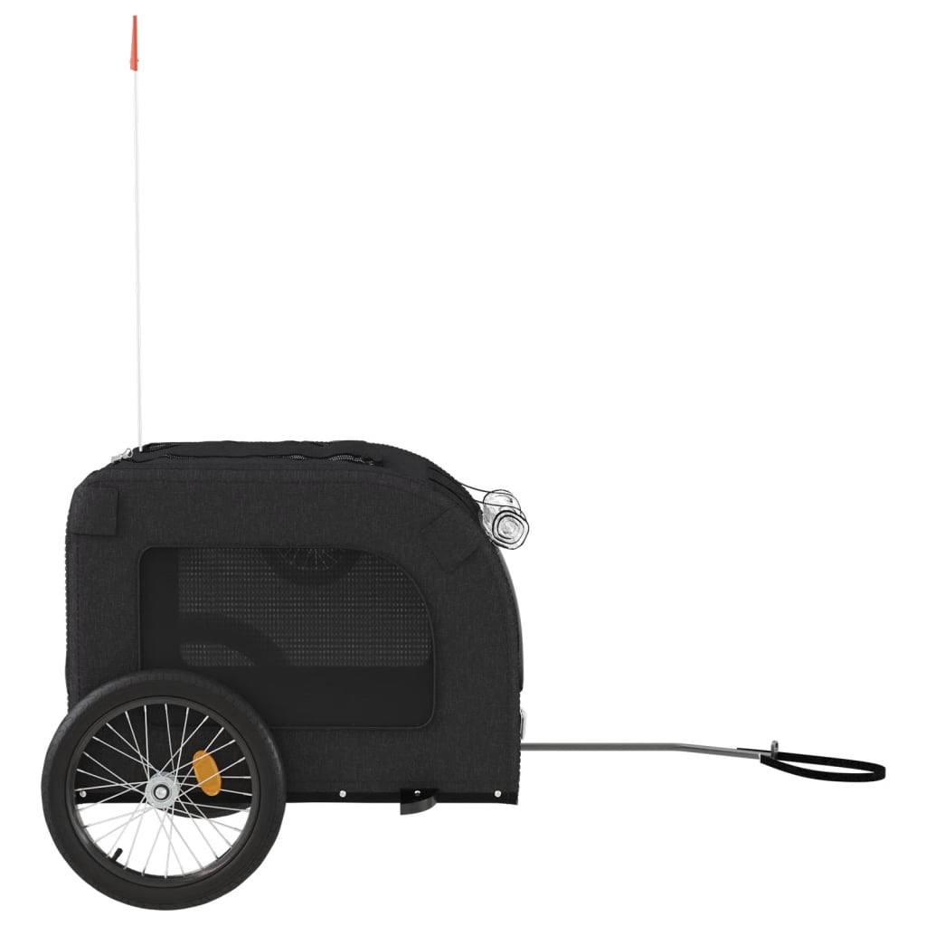 vidaXL Pet Bike Trailer Black Oxford Fabric and Iron