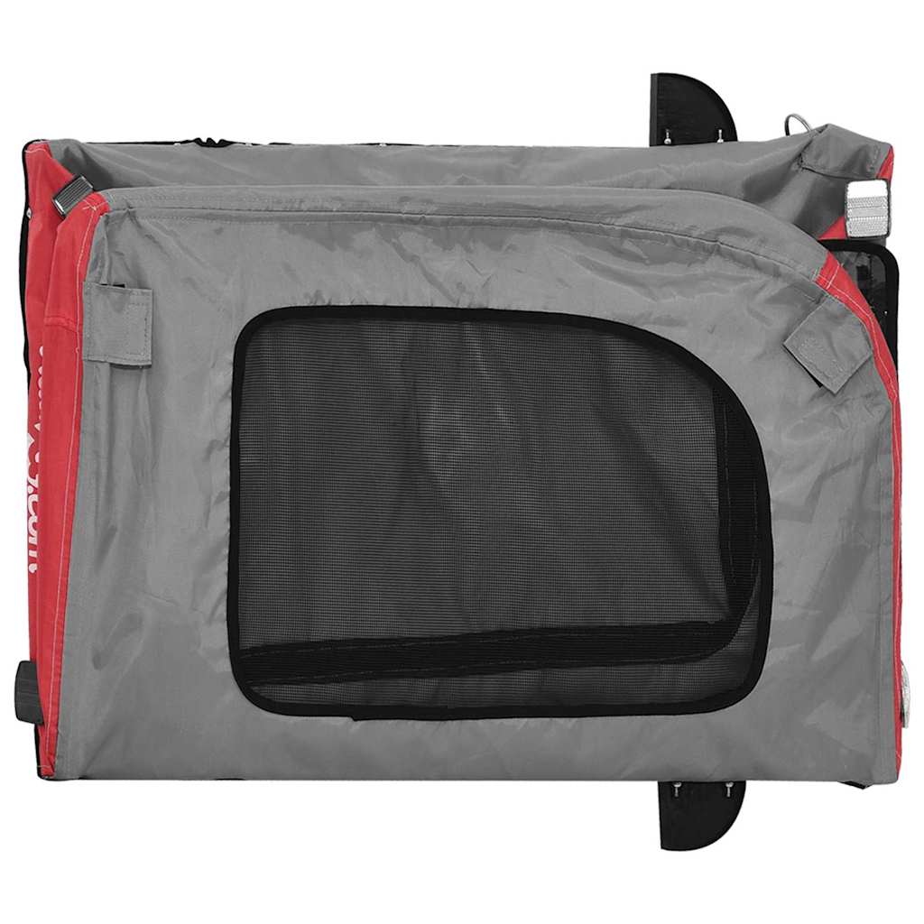 Pet Bike Trailer with Storage Red and grey 125 x 53 x 54 cm