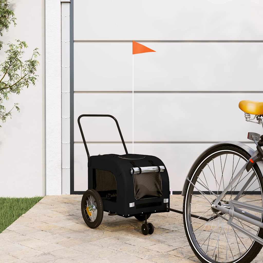 Pet Bike Trailer Black 125 x 53 x 54 cm Oxford fabric and iron