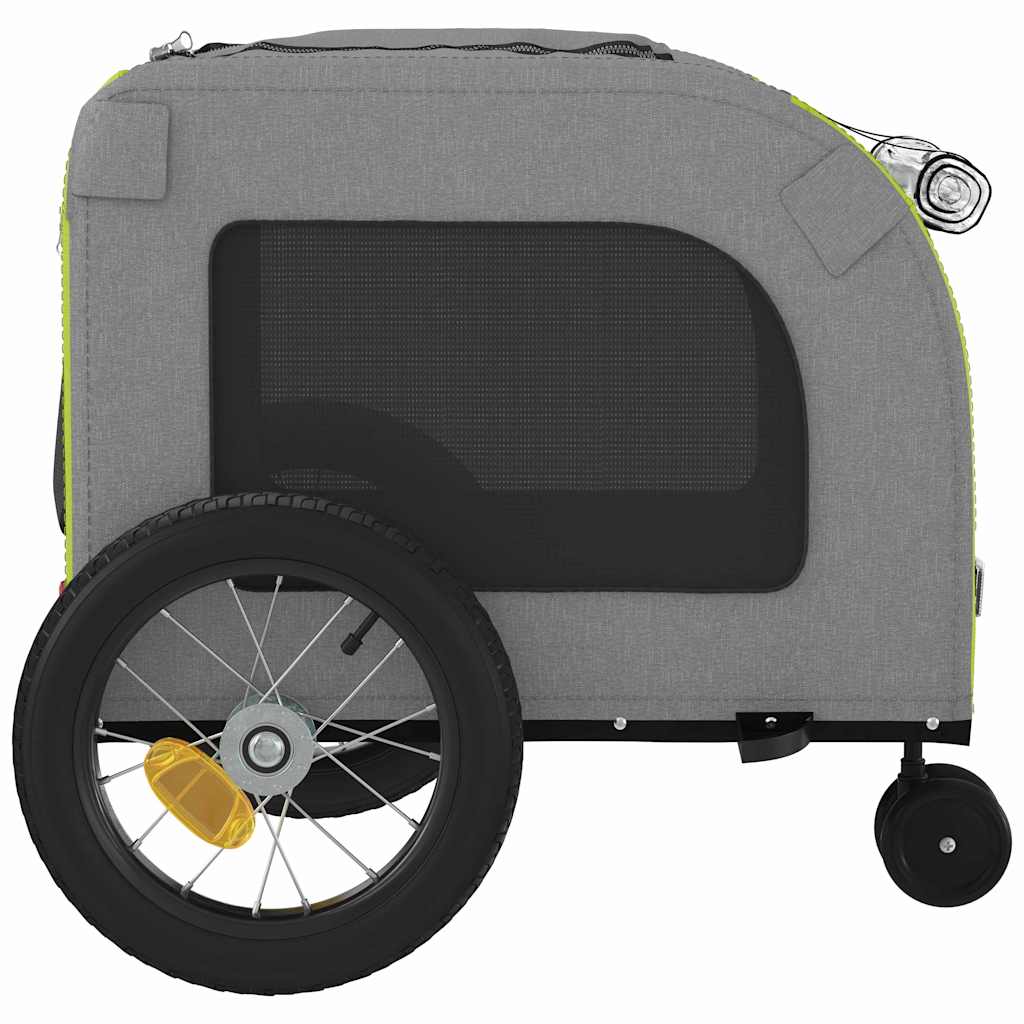 Pet Bike Trailer with Storage Green and grey 125 x 53 x 54 cm