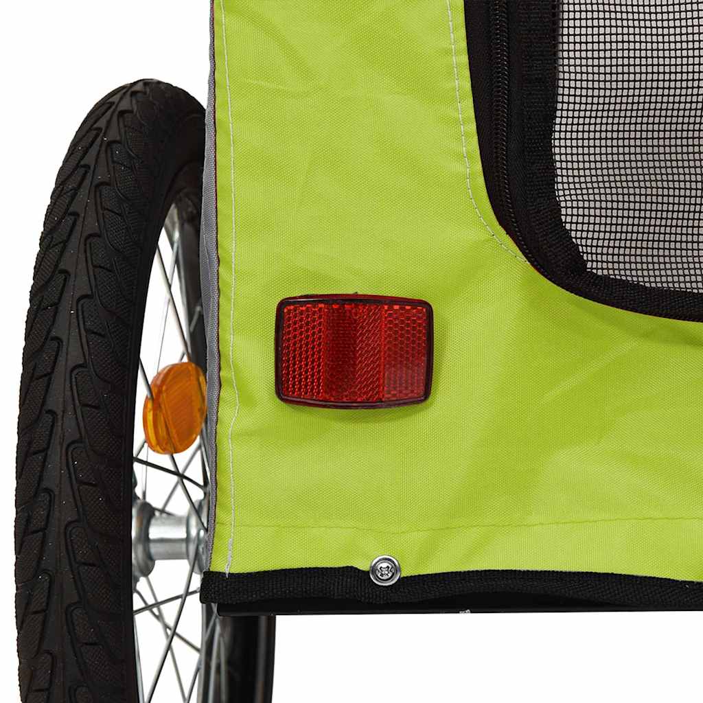 Pet Bike Trailer with Storage Green and grey 125 x 53 x 54 cm