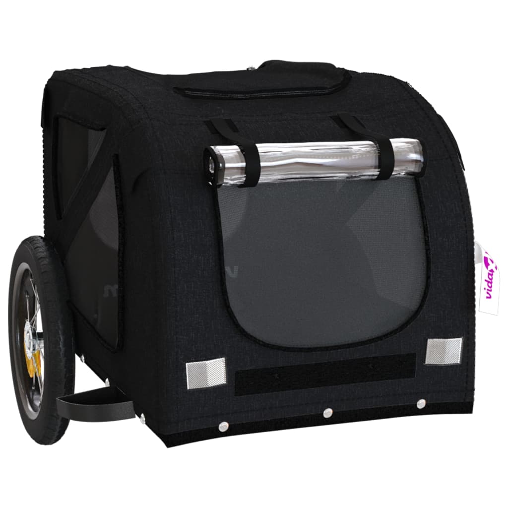 vidaXL Pet Bike Trailer Black Oxford Fabric and Iron