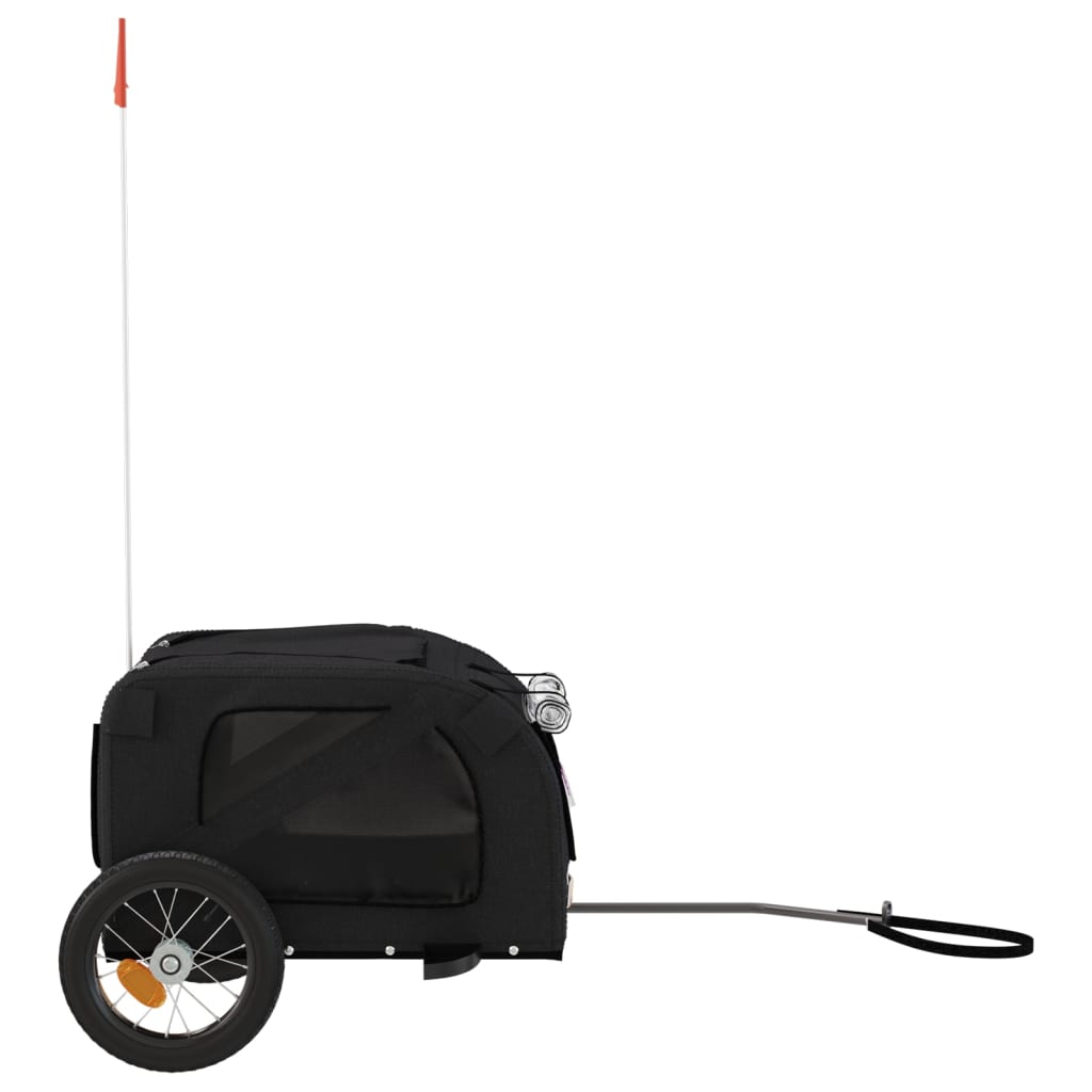 vidaXL Pet Bike Trailer Black Oxford Fabric and Iron