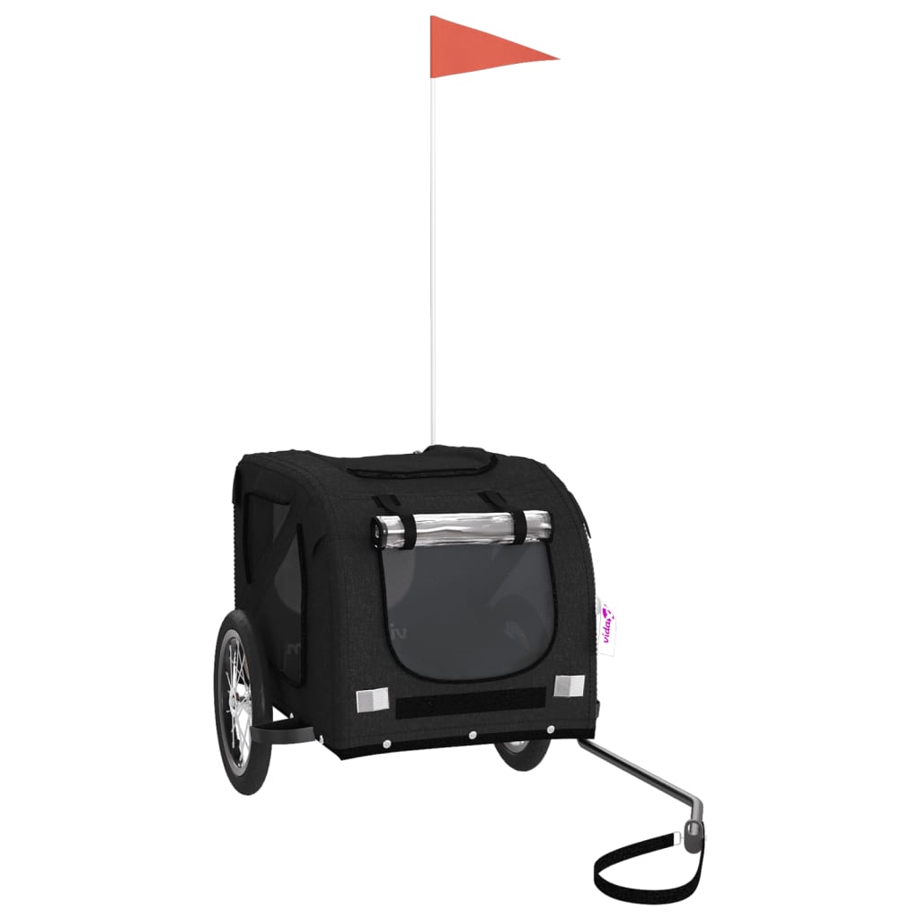 vidaXL Pet Bike Trailer Black Oxford Fabric and Iron