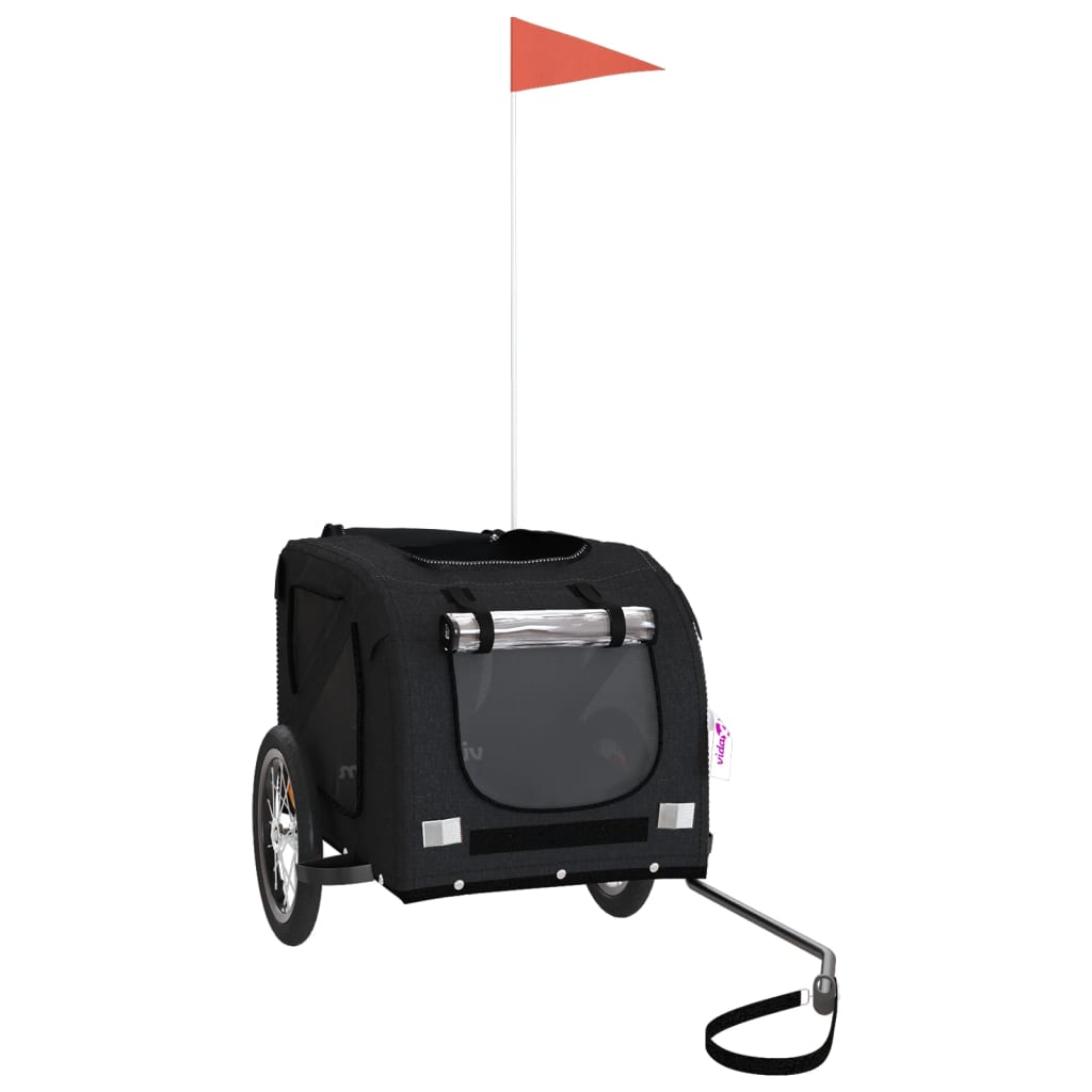 vidaXL Pet Bike Trailer Black Oxford Fabric and Iron