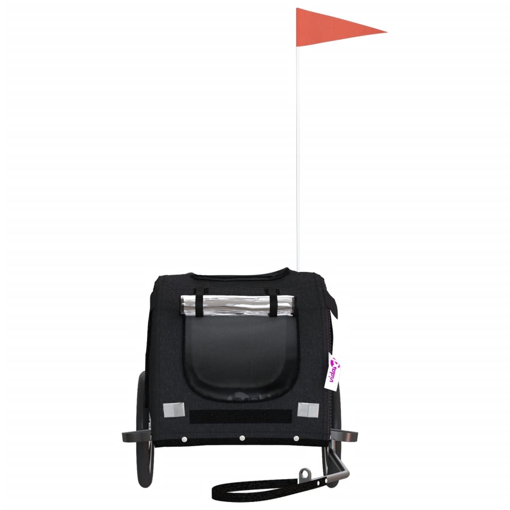 vidaXL Pet Bike Trailer Black Oxford Fabric and Iron