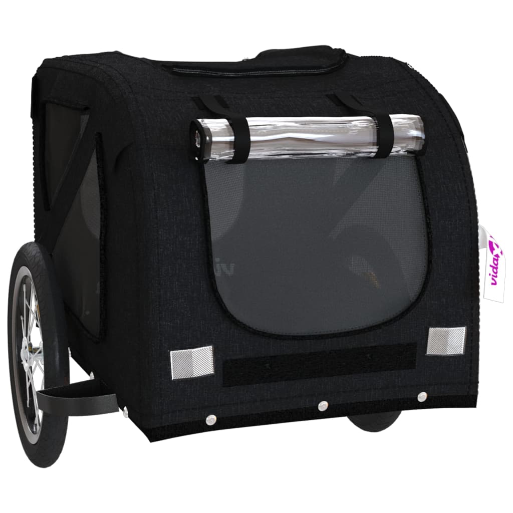 vidaXL Pet Bike Trailer Black Oxford Fabric and Iron