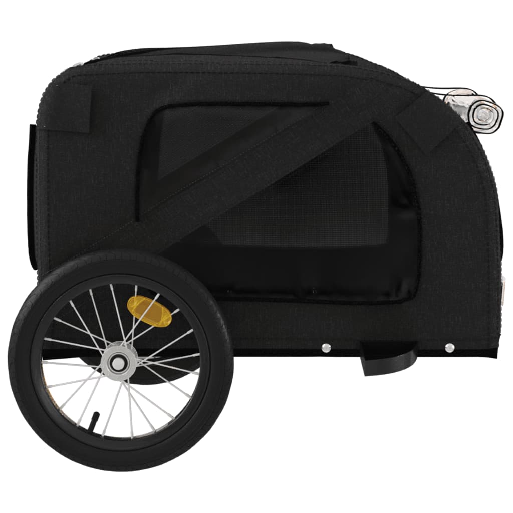 vidaXL Pet Bike Trailer Black Oxford Fabric and Iron