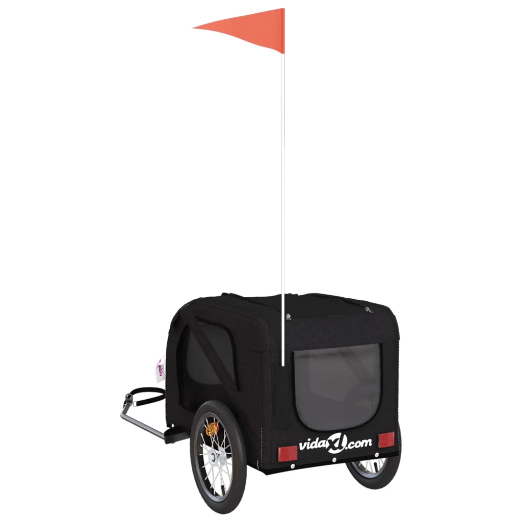 vidaXL Pet Bike Trailer Black Oxford Fabric and Iron
