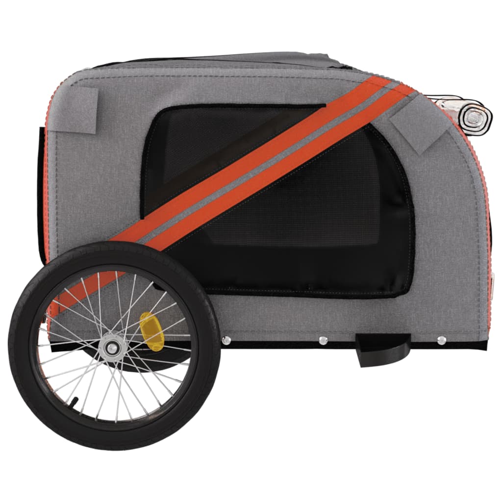 vidaXL Pet Bike Trailer Orange and Black Oxford Fabric&Iron