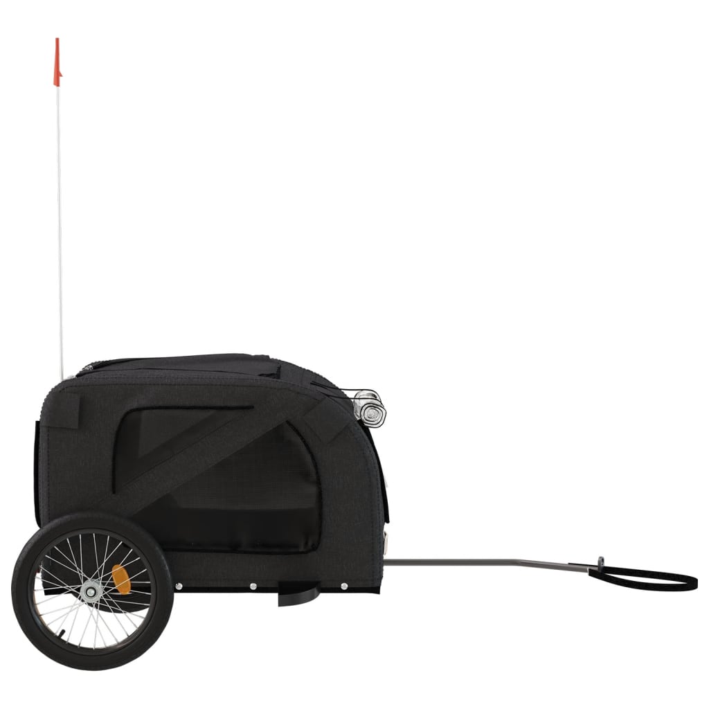 vidaXL Pet Bike Trailer Black Oxford Fabric and Iron