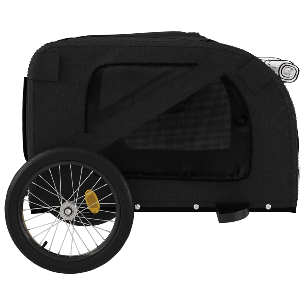 vidaXL Pet Bike Trailer Black Oxford Fabric and Iron