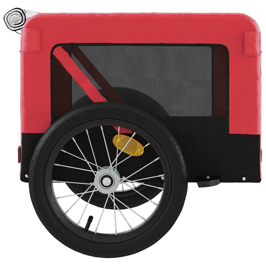 Pet Bike Trailer Red and Black Oxford Fabric and Iron